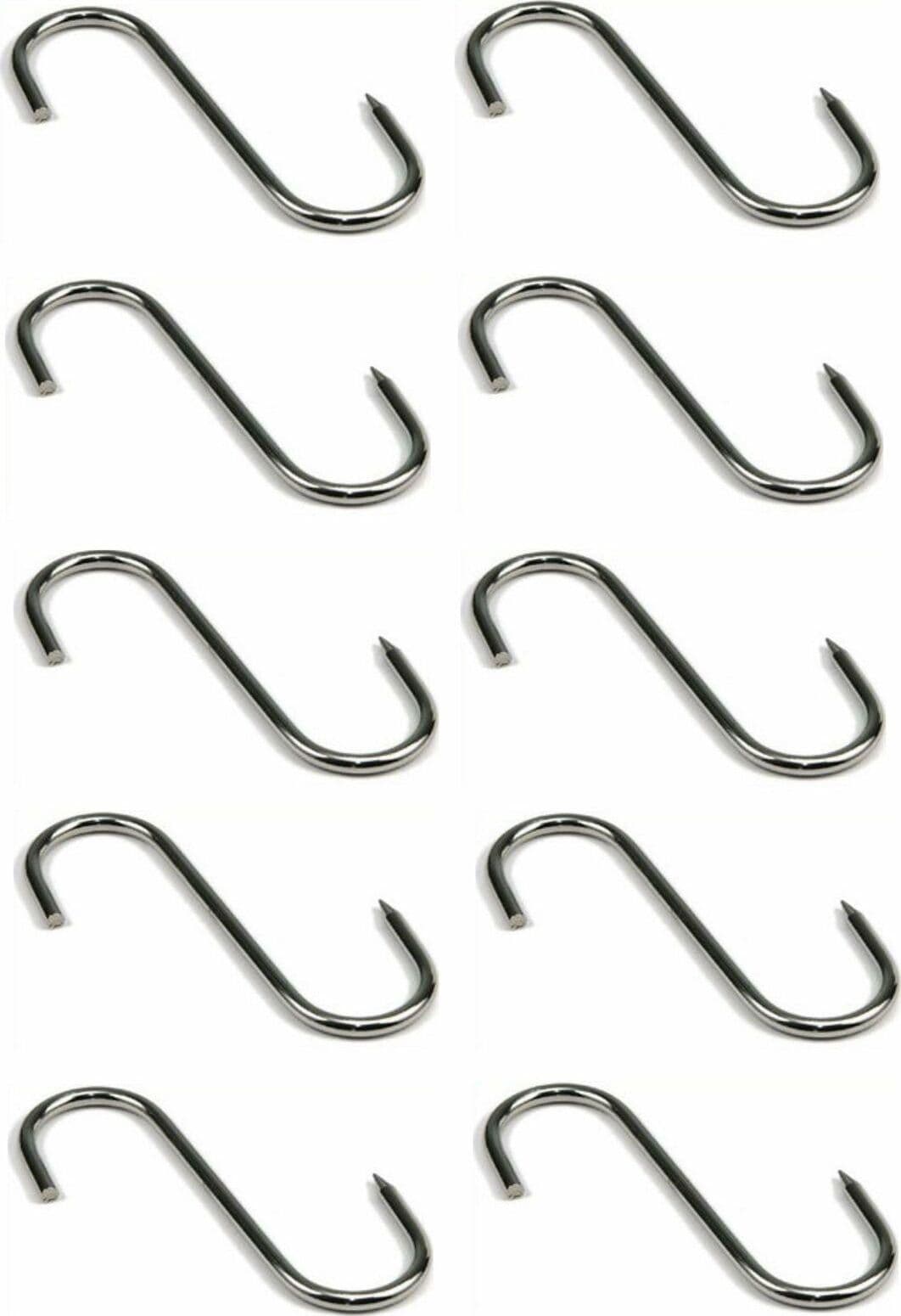 GANCIO ø mm.4x100 10 PZ INOX ALIMENTI MACELLAIO PROSCIUTTI INSACCATI FERR 85472 in prodotto EuroStore07 - Alatri, commercioVirtuoso.it