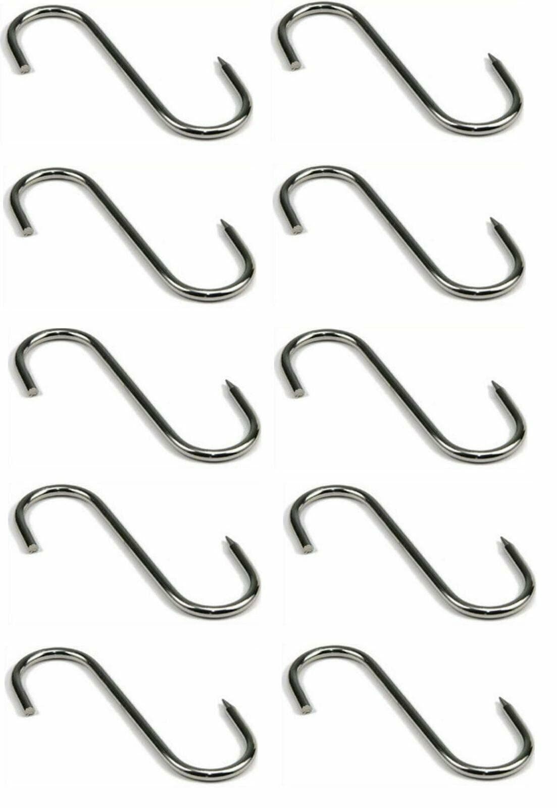 GANCIO DA MACELLAIO ø mm.9 x 200 INOX 10 PZ ALIMENTI INSACCATI CARNE FERR 88633 in prodotto EuroStore07 - Alatri, commercioVirtuoso.it