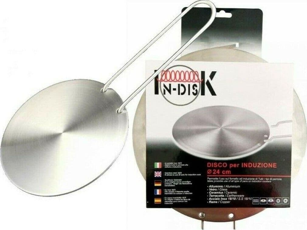 PIASTRA RADIANTE DISCO DIFFUSORE INDUZIONE VETROCERAMICA Ø cm 24 IN ACCIAIO in prodotto EuroStore07 - Alatri, commercioVirtuoso.it