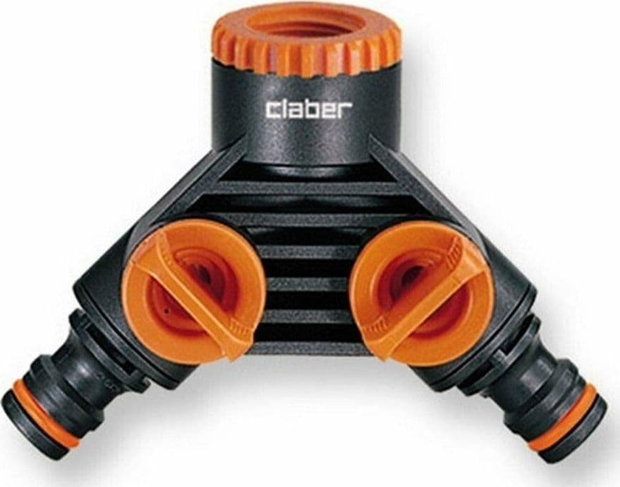CLABER 48599 PRESA A DUE VIE GIARDINO IRRIGAZIONE ATTACCO FEMMINA CON RUBINETTO in prodotto EuroStore07 - Alatri, commercioVirtuoso.it
