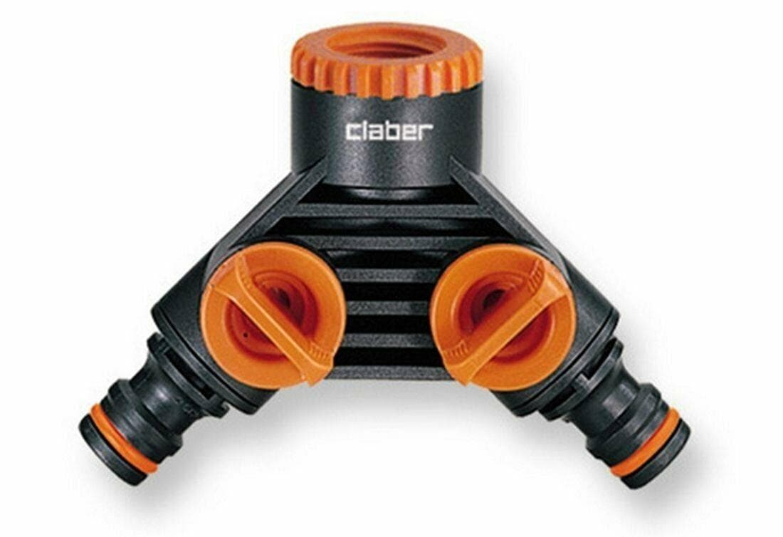 CLABER 48599 PRESA A DUE VIE GIARDINO IRRIGAZIONE ATTACCO FEMMINA CON RUBINETTO in prodotto EuroStore07 - Alatri, commercioVirtuoso.it