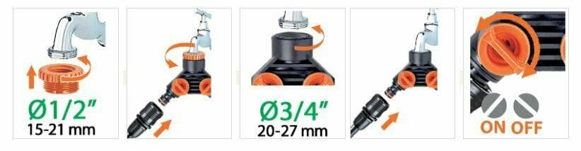 CLABER 48599 PRESA A DUE VIE GIARDINO IRRIGAZIONE ATTACCO FEMMINA CON RUBINETTO in prodotto EuroStore07 - Alatri, commercioVirtuoso.it