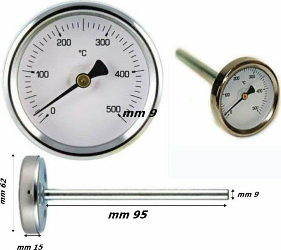 BARBECUE 1 TERMOMETRO 500 ^ GRADI SONDA LUNGA CM 10 FORNO A LEGNA I INOX in prodotto EuroStore07 - Alatri, commercioVirtuoso.it