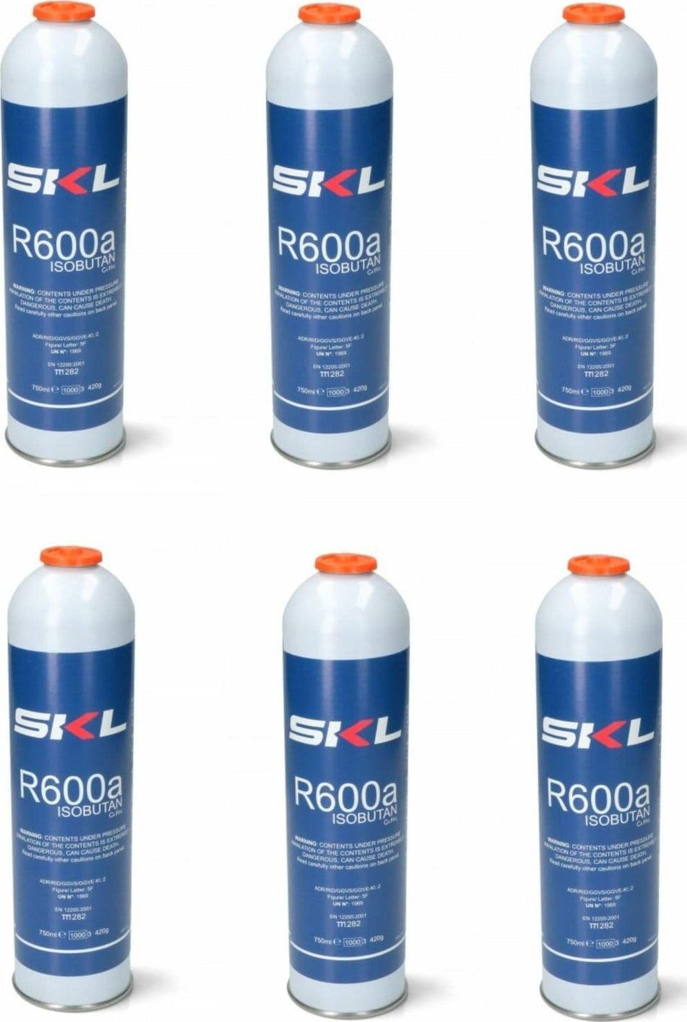 6 PZ BOMBOLA GAS REFRIGERANTE FRIGO E FREEZER R600 - R600A 420 gr in prodotto EuroStore07 - Alatri, commercioVirtuoso.it