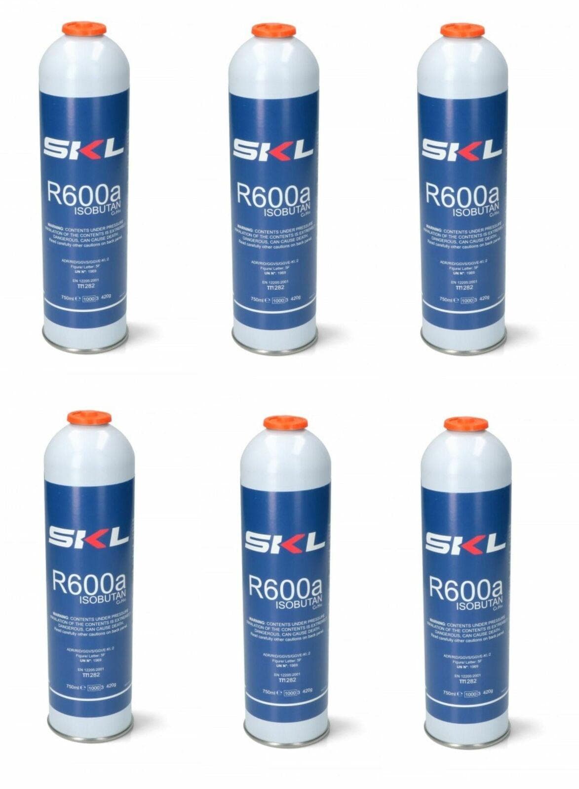 6 PZ BOMBOLA GAS REFRIGERANTE FRIGO E FREEZER R600 - R600A 420 gr in prodotto EuroStore07 - Alatri, commercioVirtuoso.it