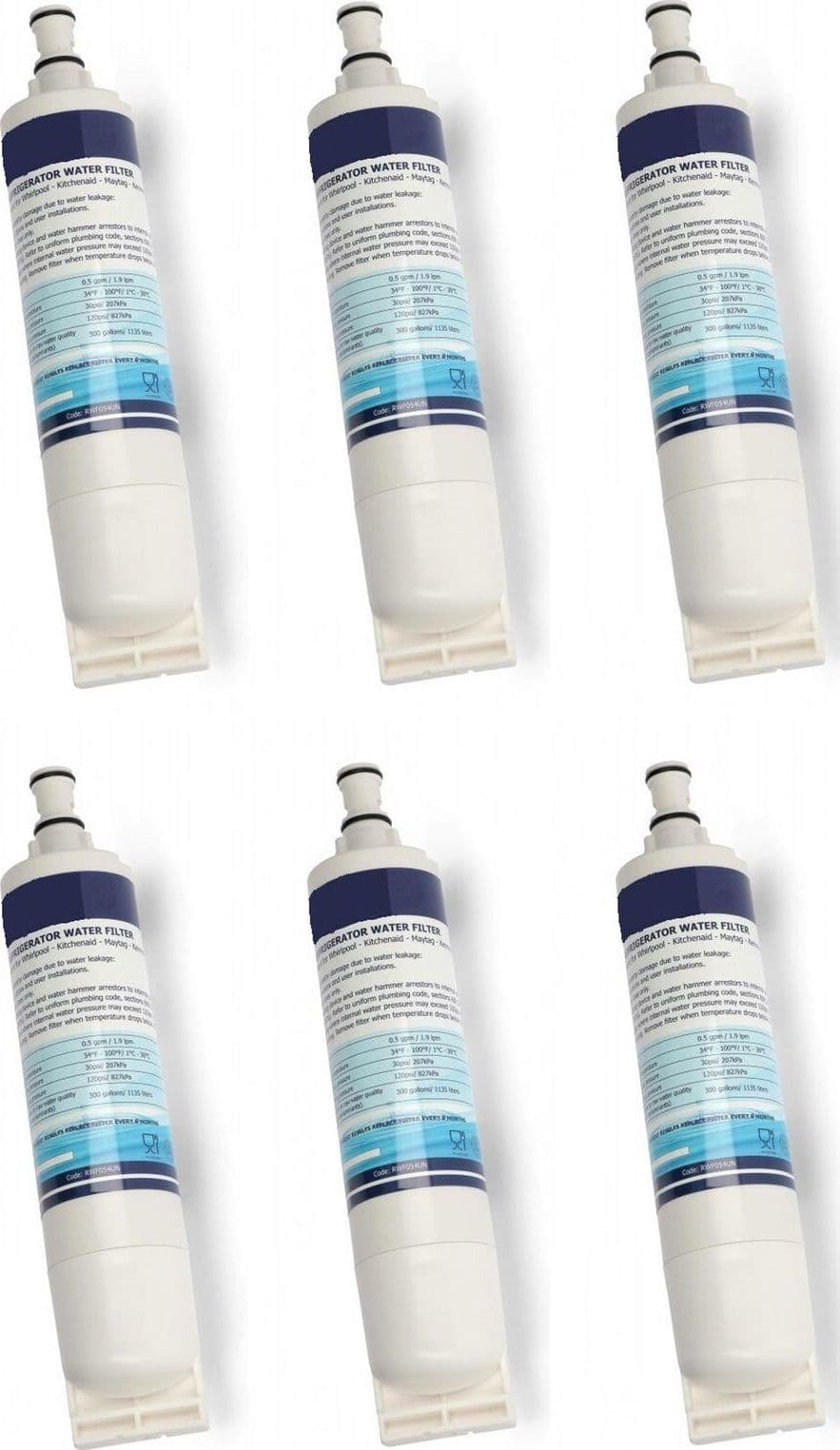 6 FILTRI ACQUA FRIGORIFERO WHIRLPOOL 481281728986 484000008726 NO ORIGINALE in prodotto EuroStore07 - Alatri, commercioVirtuoso.it