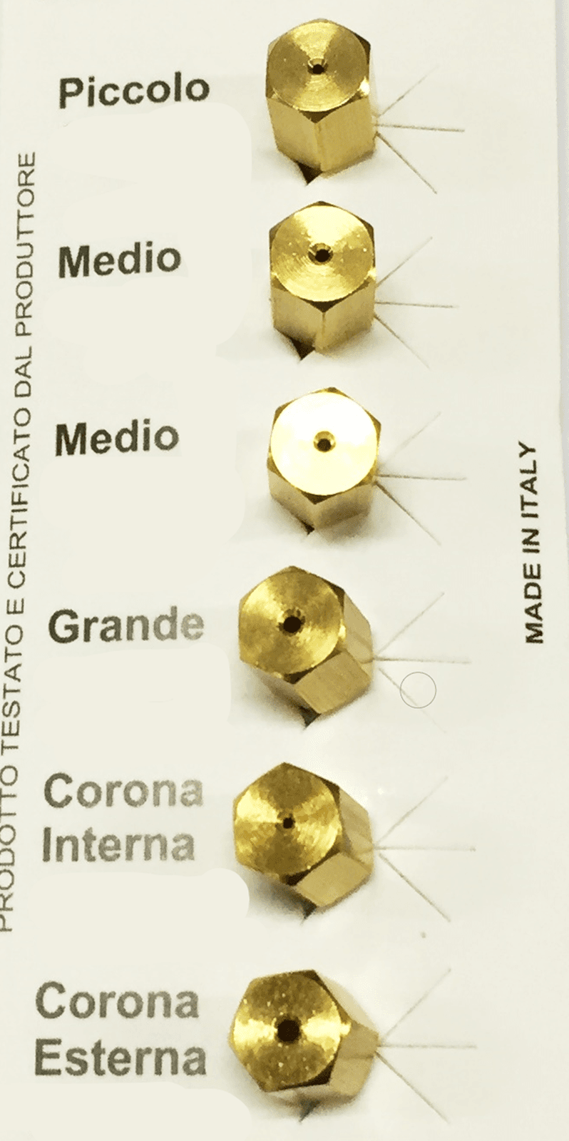 6 UGELLI PASSO 6 MB GAS METANO CUCINE A GAS CANDY ELBA DELONGHI GASFIRE 2 MEDI in prodotto EuroStore07 - Alatri, commercioVirtuoso.it