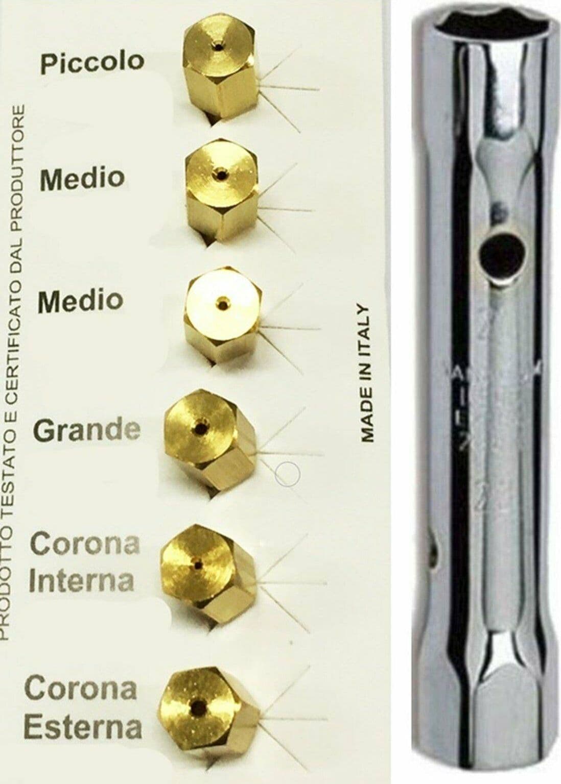 6 UGELLI UNIVERSALI A GAS METANO CUCINE GAS + CHIAVE A TUBO 6 / 7 2 MEDI in prodotto EuroStore07 - Alatri, commercioVirtuoso.it