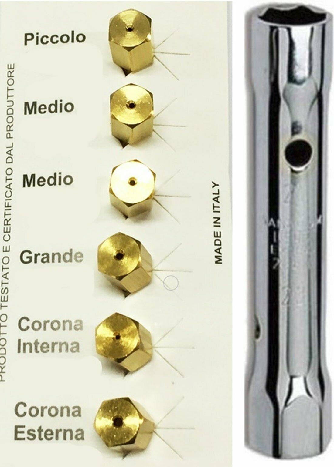 6 UGELLI UNIVERSALI A GAS METANO CUCINE GAS + CHIAVE A TUBO 6 / 7 2 MEDI in prodotto EuroStore07 - Alatri, commercioVirtuoso.it