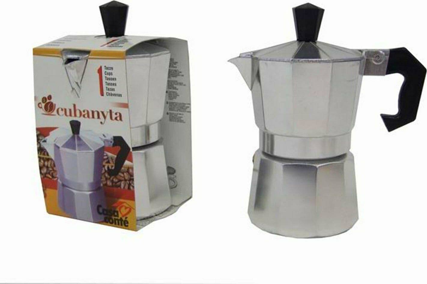CUBANITA CAFFETTIERA CAFFE' 1 TAZZE IN ALLUMINIO PRA 090668 in prodotto EuroStore07 - Alatri, commercioVirtuoso.it