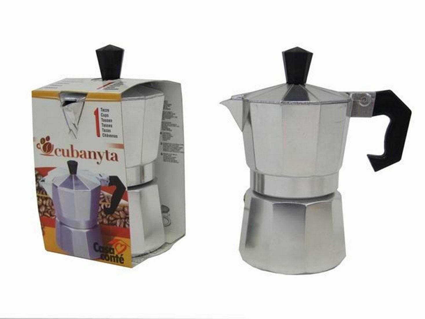 CUBANITA CAFFETTIERA CAFFE' 1 TAZZE IN ALLUMINIO PRA 090668 in prodotto EuroStore07 - Alatri, commercioVirtuoso.it