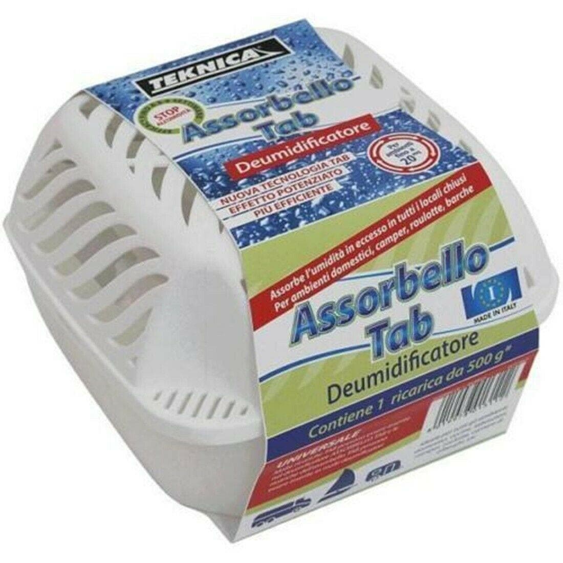 TEKNICA DEUMIDIFICATORE ANTI UMIDITA ASSORBELLO TAB CON RICARICA DA 500 GR in prodotto EuroStore07 - Alatri, commercioVirtuoso.it