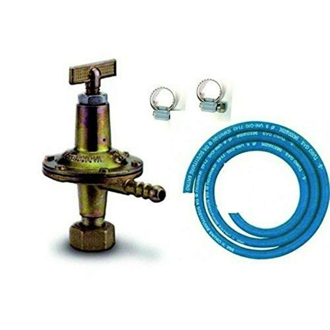 REGOLATORE ALTA PRESSIONE PER FORNELLONI A GAS + 2 MT TUBO + 2 FASCETTE in prodotto EuroStore07 - Alatri, commercioVirtuoso.it