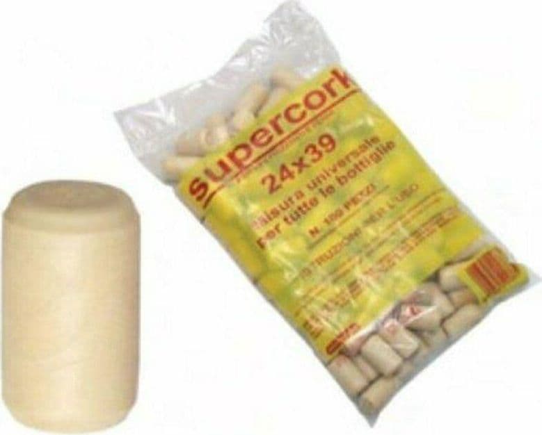 TAPPI SINTETICI IN SIMILSUGHERO 100 PZ FINTO SUGHERO mm.24x39 FERR 122788 in prodotto EuroStore07 - Alatri, commercioVirtuoso.it