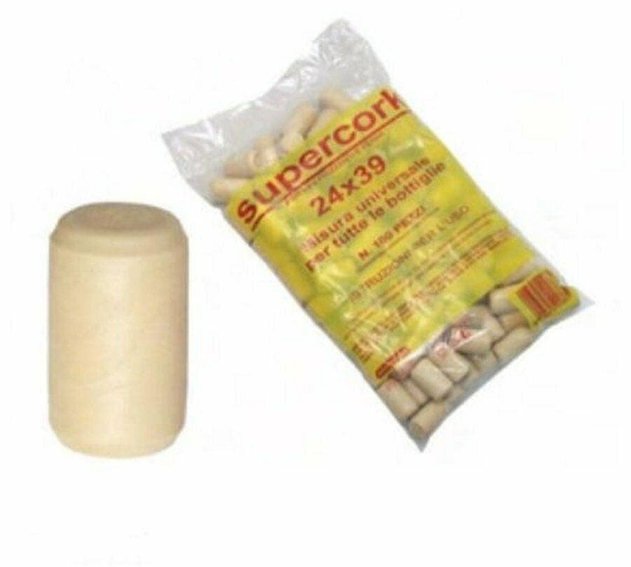 TAPPI SINTETICI IN SIMILSUGHERO 100 PZ FINTO SUGHERO mm.24x39 FERR 122788 in prodotto EuroStore07 - Alatri, commercioVirtuoso.it