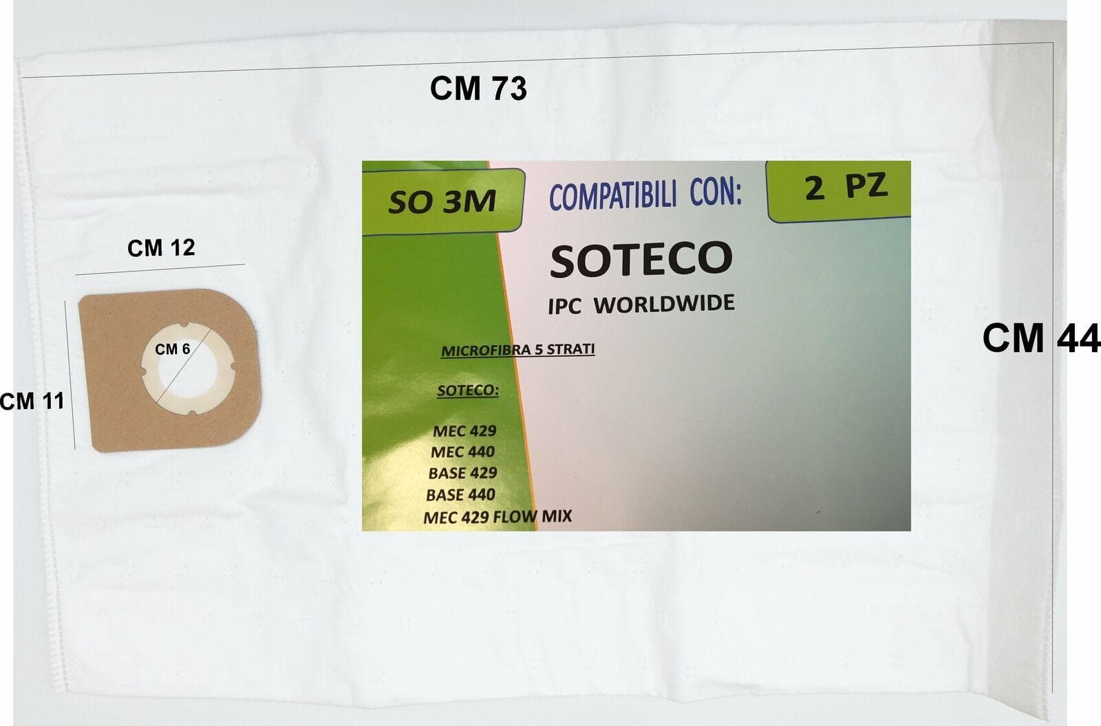 2 SACCHI SACCHETTI MICROFIBRA ASPIRAPOLVERE SOTEGO MEC 429 440 BASE SO 3M in prodotto EuroStore07 - Alatri, commercioVirtuoso.it