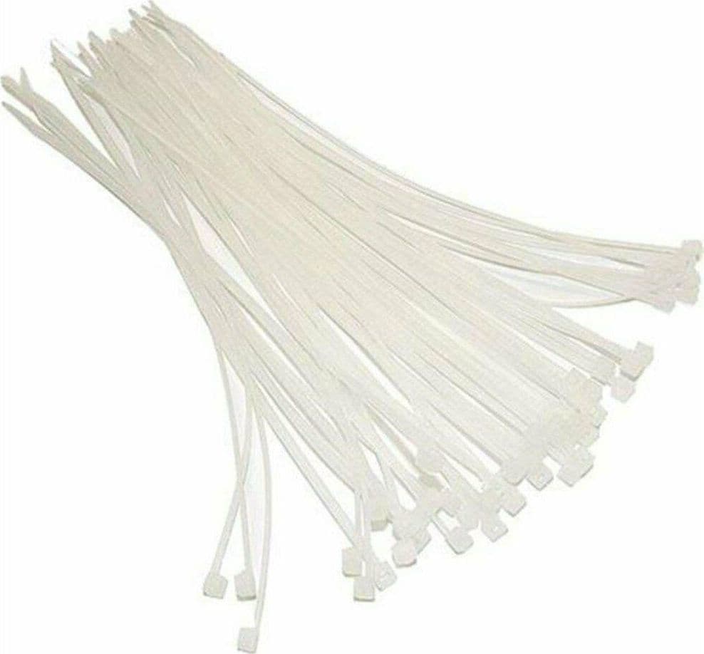 100 FASCETTE AUTOSERRANTI NYLON BIANCHE MM.7,5x300 CABLAGGIO CAVI FERR 93026 in prodotto EuroStore07 - Alatri, commercioVirtuoso.it