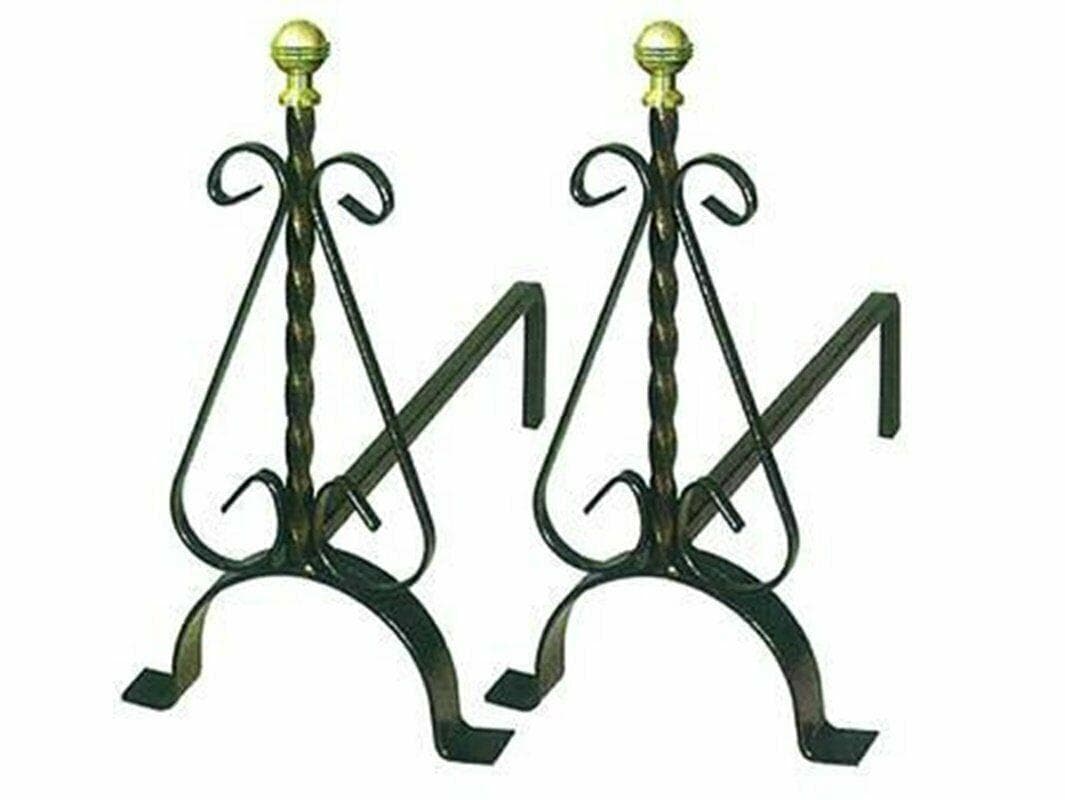 ALARI CAMINO 2 PEZZI CM 41 h X 40 TORCIGLIONE FERRO VERNICIATO FERR 269032 in prodotto EuroStore07 - Alatri, commercioVirtuoso.it