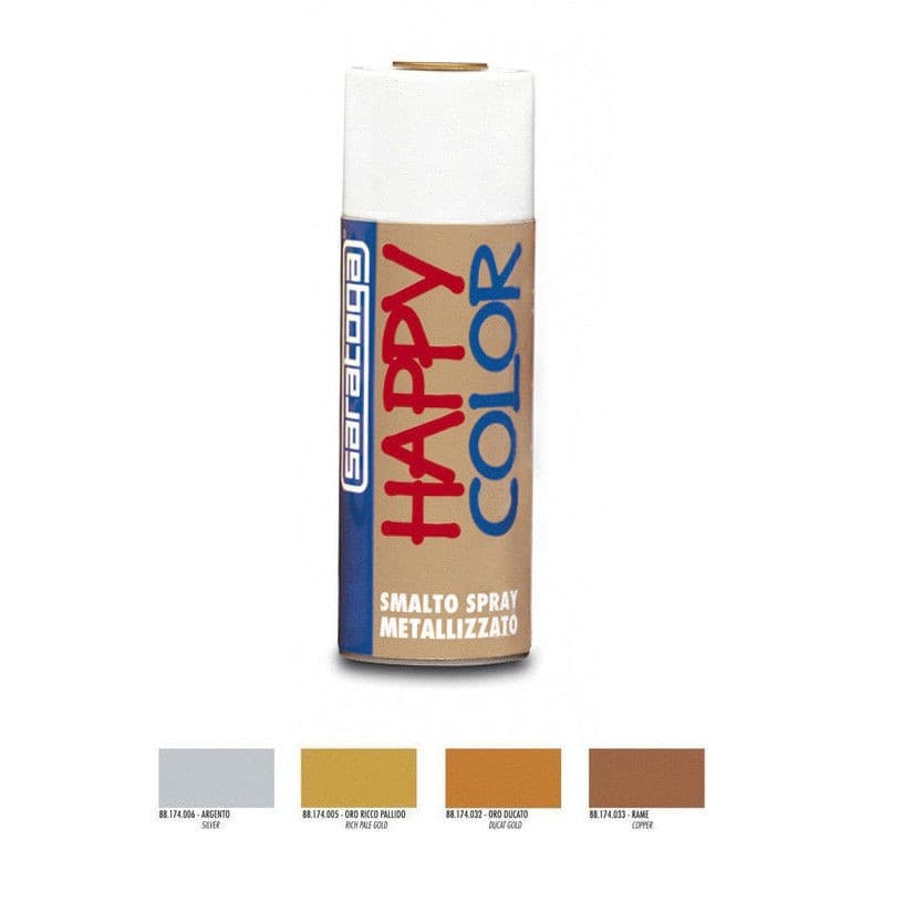 Saratoga bomboletta happy color 400ml metallizzata sovraverniciabile brillante in Vernice a spray Aloiserw.com - Altomonte, commercioVirtuoso.it