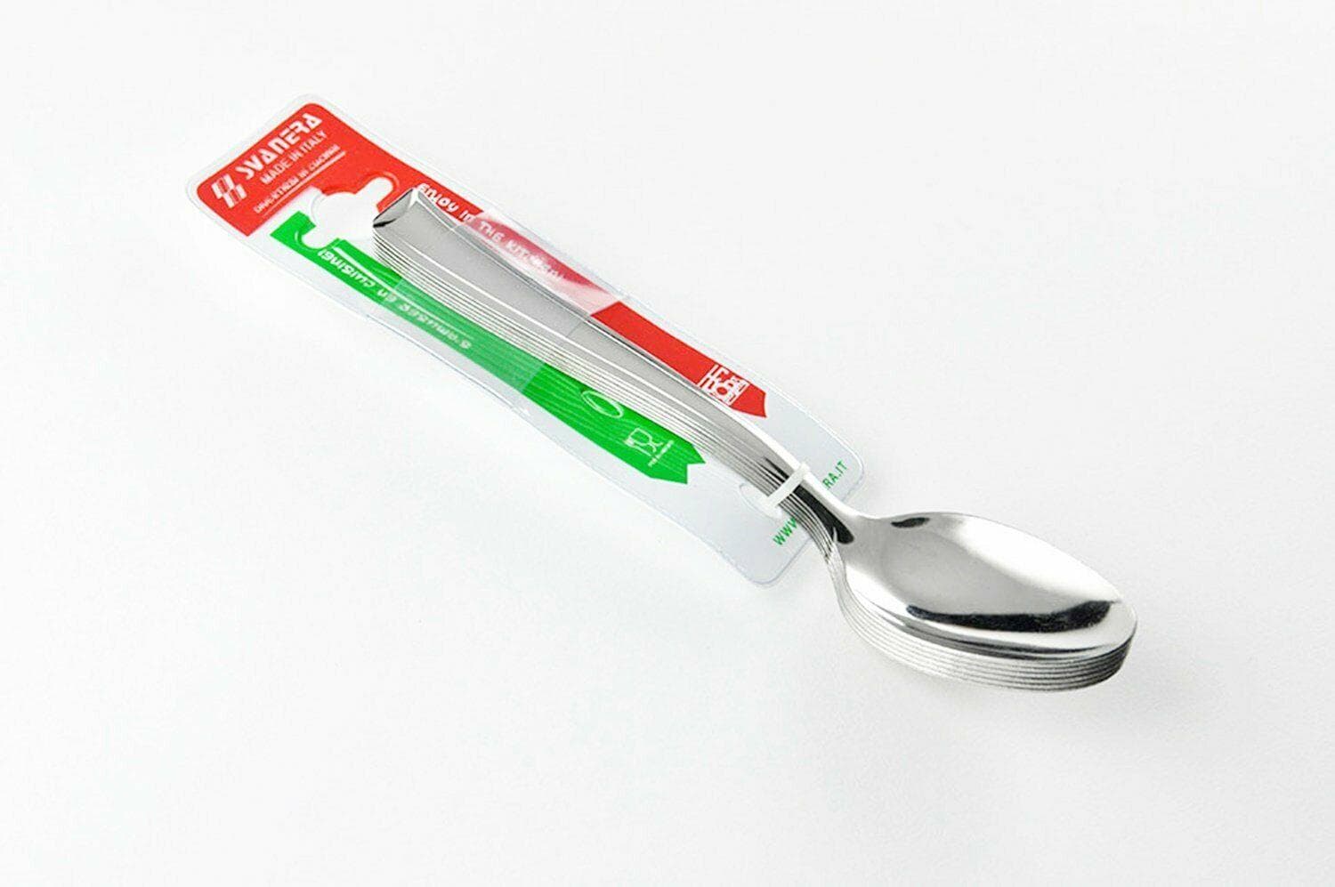 CUCCHIAIO DA TAVOLA 6 PEZZI CROMATE INOX in prodotto EuroStore07 - Alatri, commercioVirtuoso.it