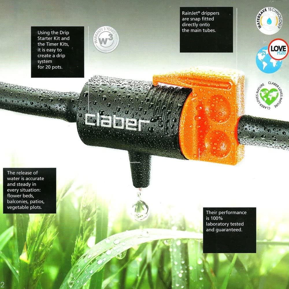 CLABER 91217 GOCCIOLATORE IN LINEA REGOLABILE 0/6 L/h 10 PEZZI X TUBO 4-6 MM in prodotto EuroStore07 - Alatri, commercioVirtuoso.it