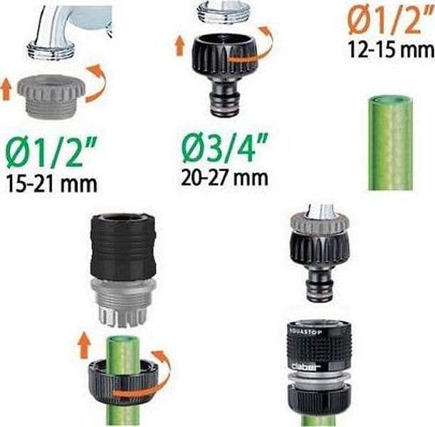 CLABER 48802 KIT LANCIA + 2 RACCORDI + PRESA PER RUBINETTO IRRIGAZIONE PIANTE in prodotto EuroStore07 - Alatri, commercioVirtuoso.it