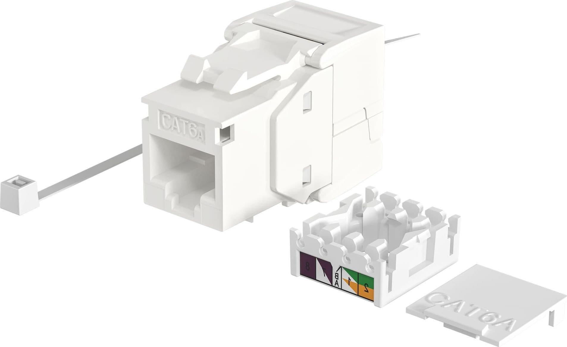 Frutto Keystone Cat.6A UTP Bianco con tappo antipolvere in Cavi Ethernet Scontolo.net - Potenza, commercioVirtuoso.it
