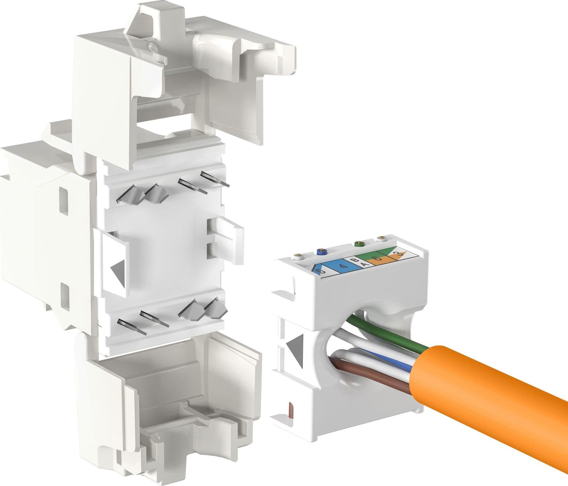 Frutto Keystone Cat.6A UTP Bianco con tappo antipolvere in Cavi Ethernet Scontolo.net - Potenza, commercioVirtuoso.it