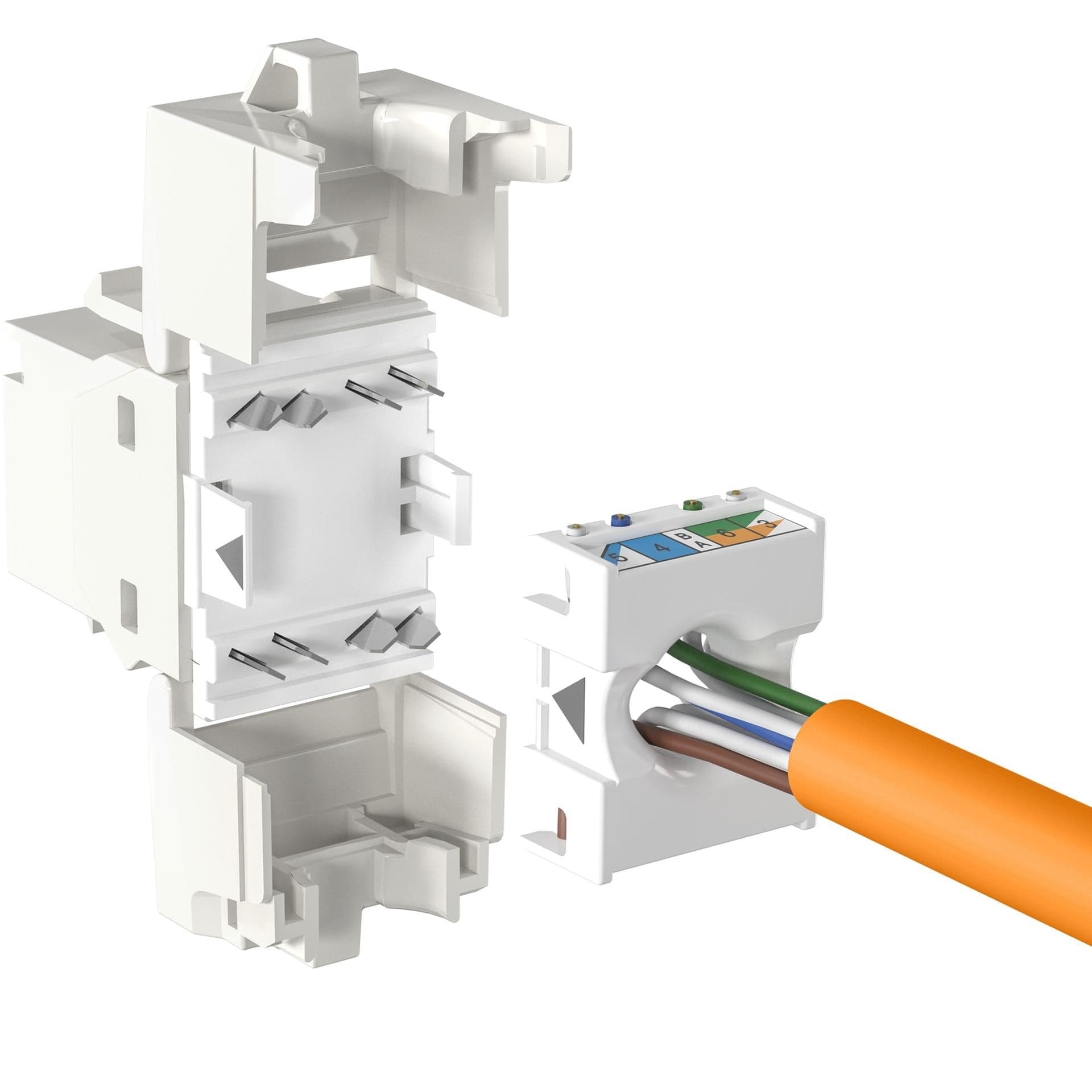 Frutto Keystone Cat.6A UTP Bianco con tappo antipolvere in Cavi Ethernet Scontolo.net - Potenza, commercioVirtuoso.it