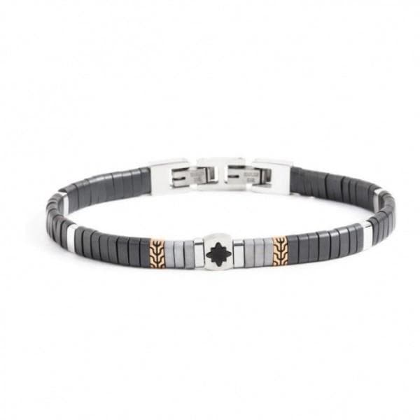 Marlù BRACCIALE EMATITE SATINATO CON ROSA DEI VENTI