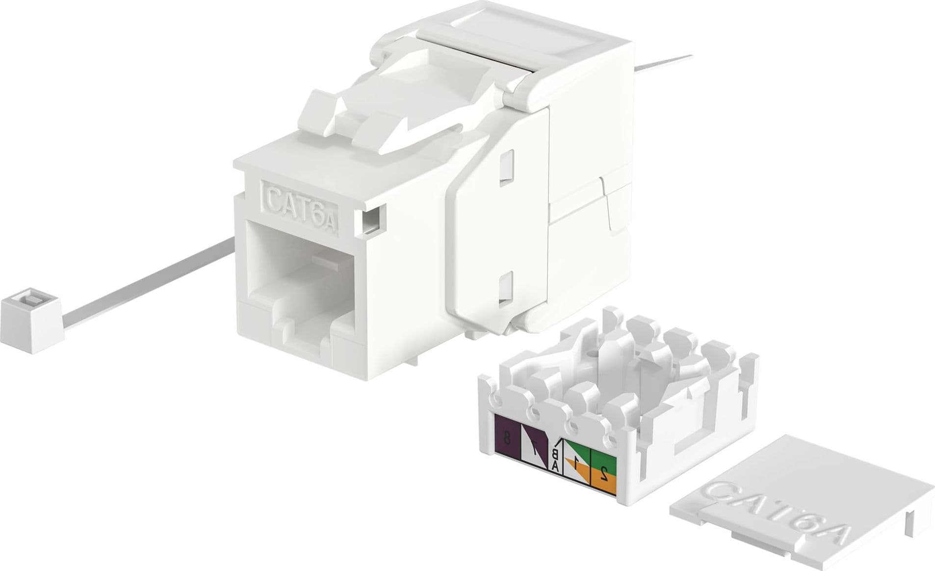 Frutto Keystone Cat.6A UTP Bianco con tappo antipolvere in Cavi Ethernet Scontolo.net - Potenza, commercioVirtuoso.it