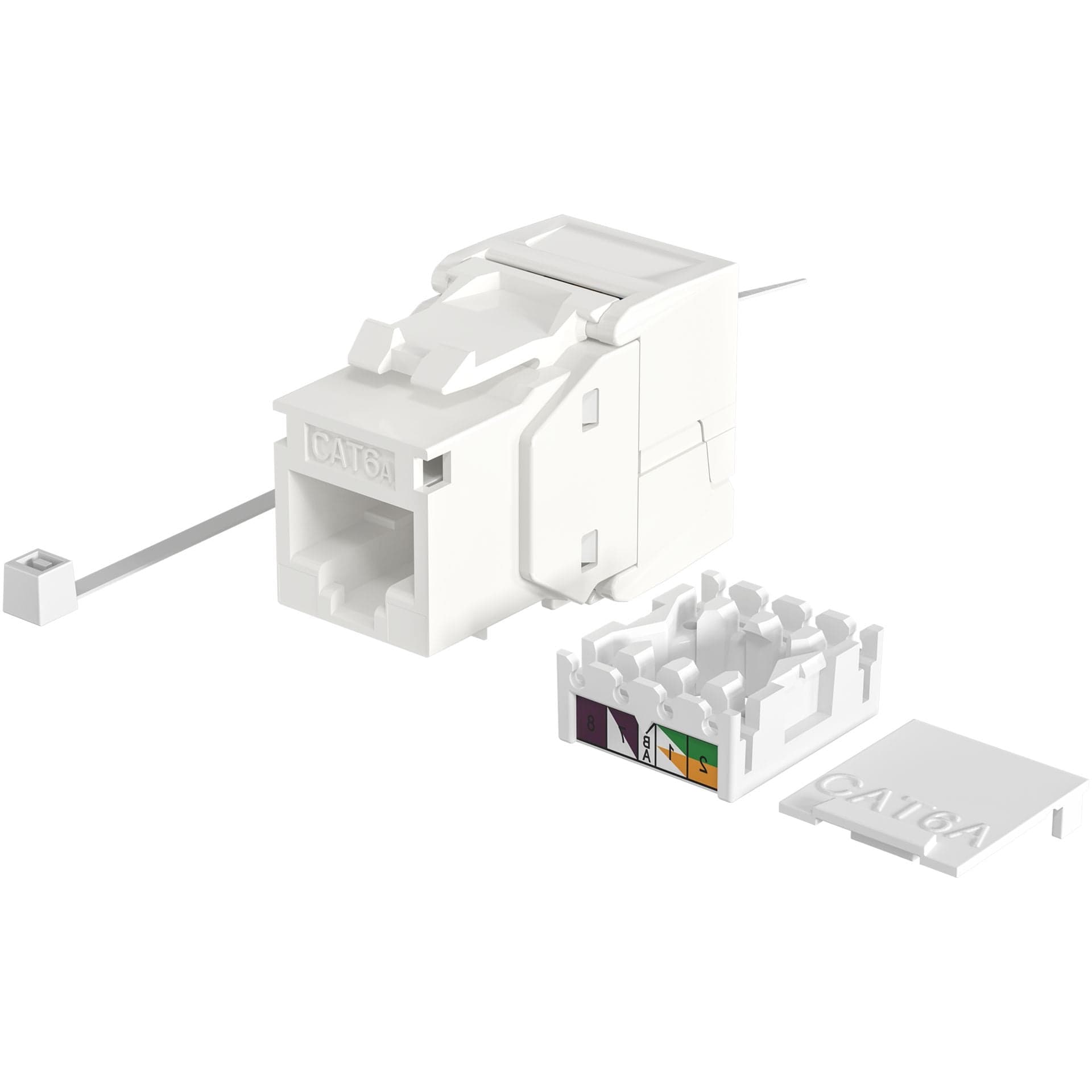 Frutto Keystone Cat.6A UTP Bianco con tappo antipolvere in Cavi Ethernet Scontolo.net - Potenza, commercioVirtuoso.it