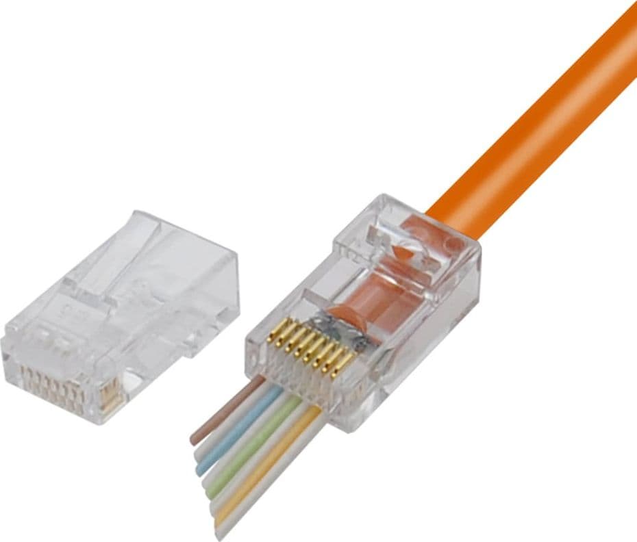 Confezione 100 Plug modulari RJ45 Passanti Cat6 UTP in Cavi Ethernet Scontolo.net - Potenza, commercioVirtuoso.it