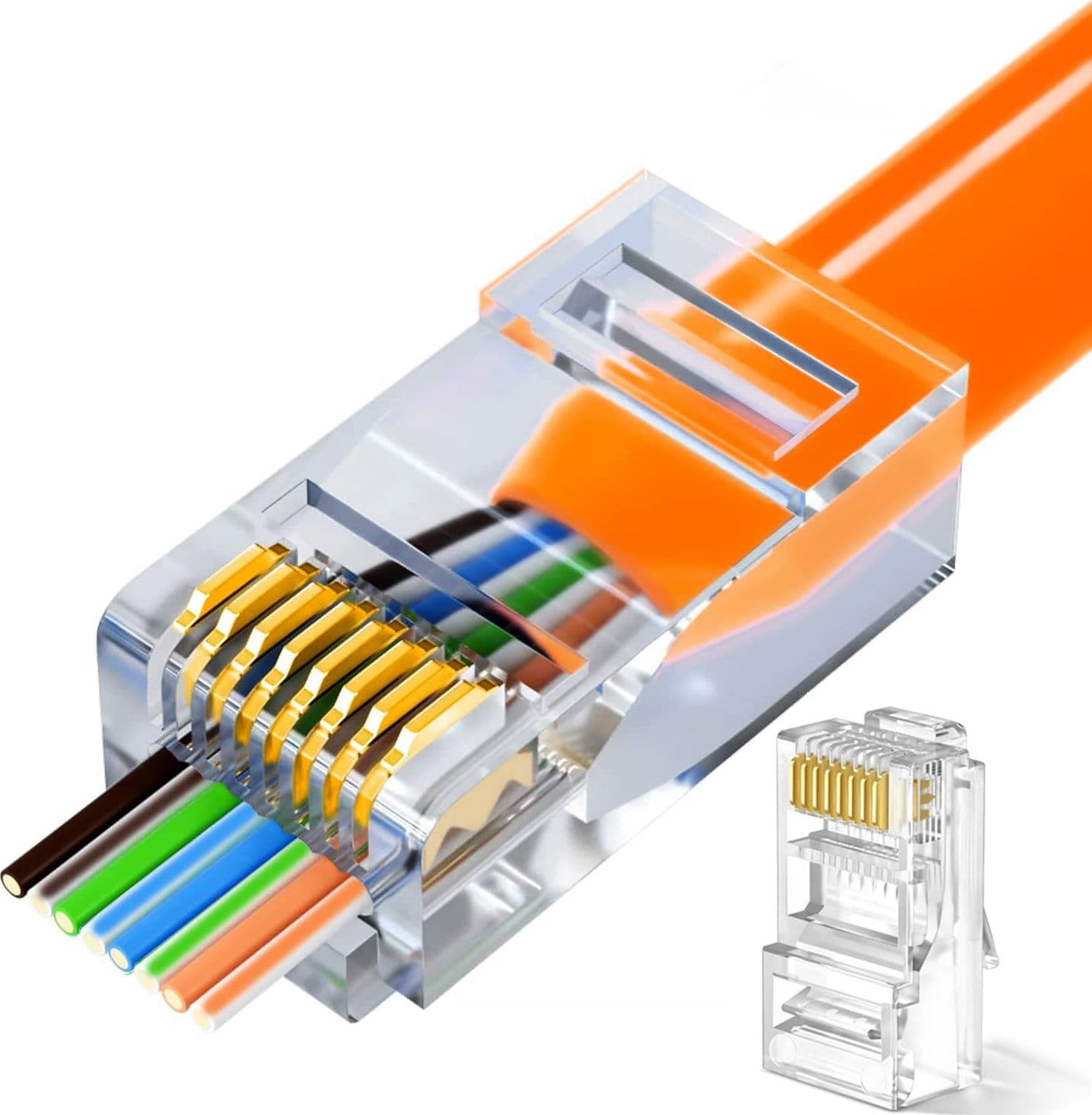 Confezione 100 Plug modulari RJ45 Passanti Cat6 UTP in Cavi Ethernet Scontolo.net - Potenza, commercioVirtuoso.it