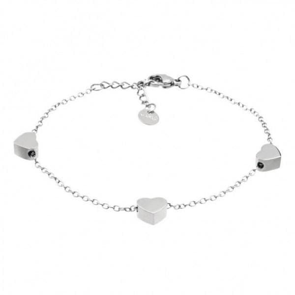 Marlù Bracciale in acciaio con tre cuori