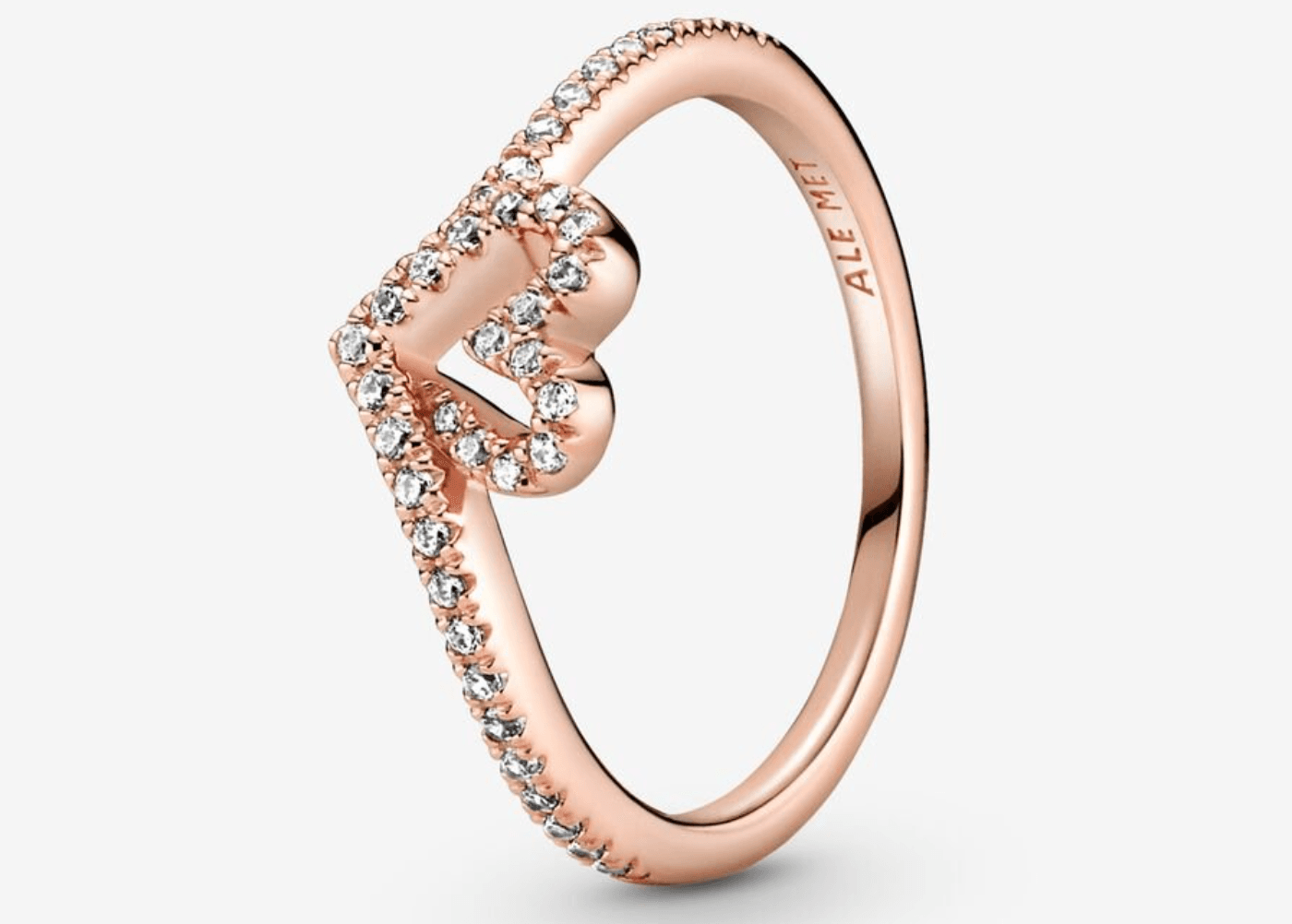 Pandora  Anello con cuore chevron scintillante