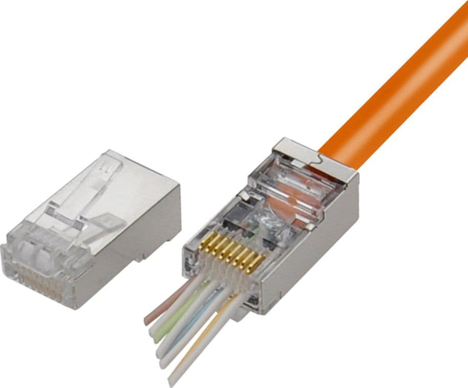 Confezione 100 Plug modulari RJ45 Passanti Cat6 STP in Cavi Ethernet Scontolo.net - Potenza, commercioVirtuoso.it