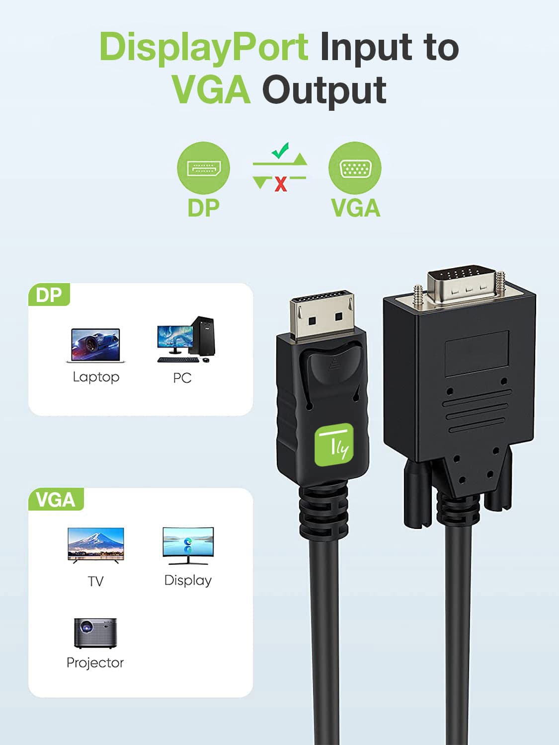 Cavo Monitor da DisplayPort a VGA 1,8 m in  Scontolo.net - Potenza, commercioVirtuoso.it