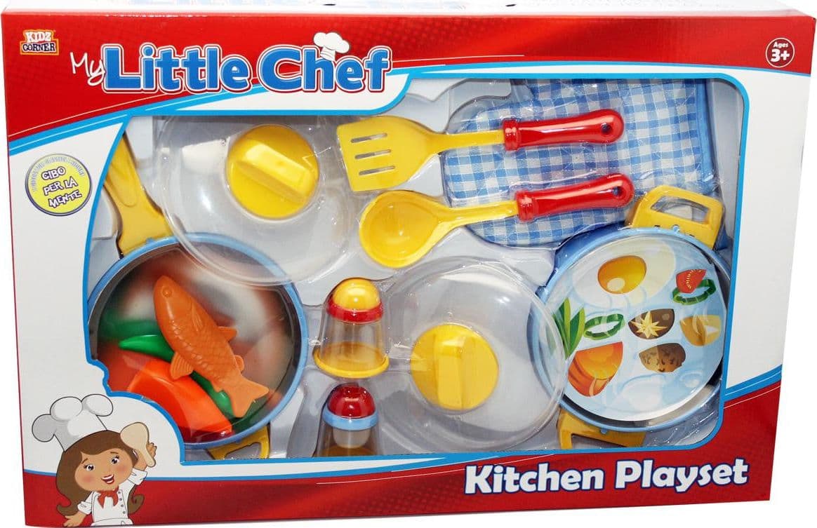 Pentole grandi e mestoli con guanto Kidz Corner
