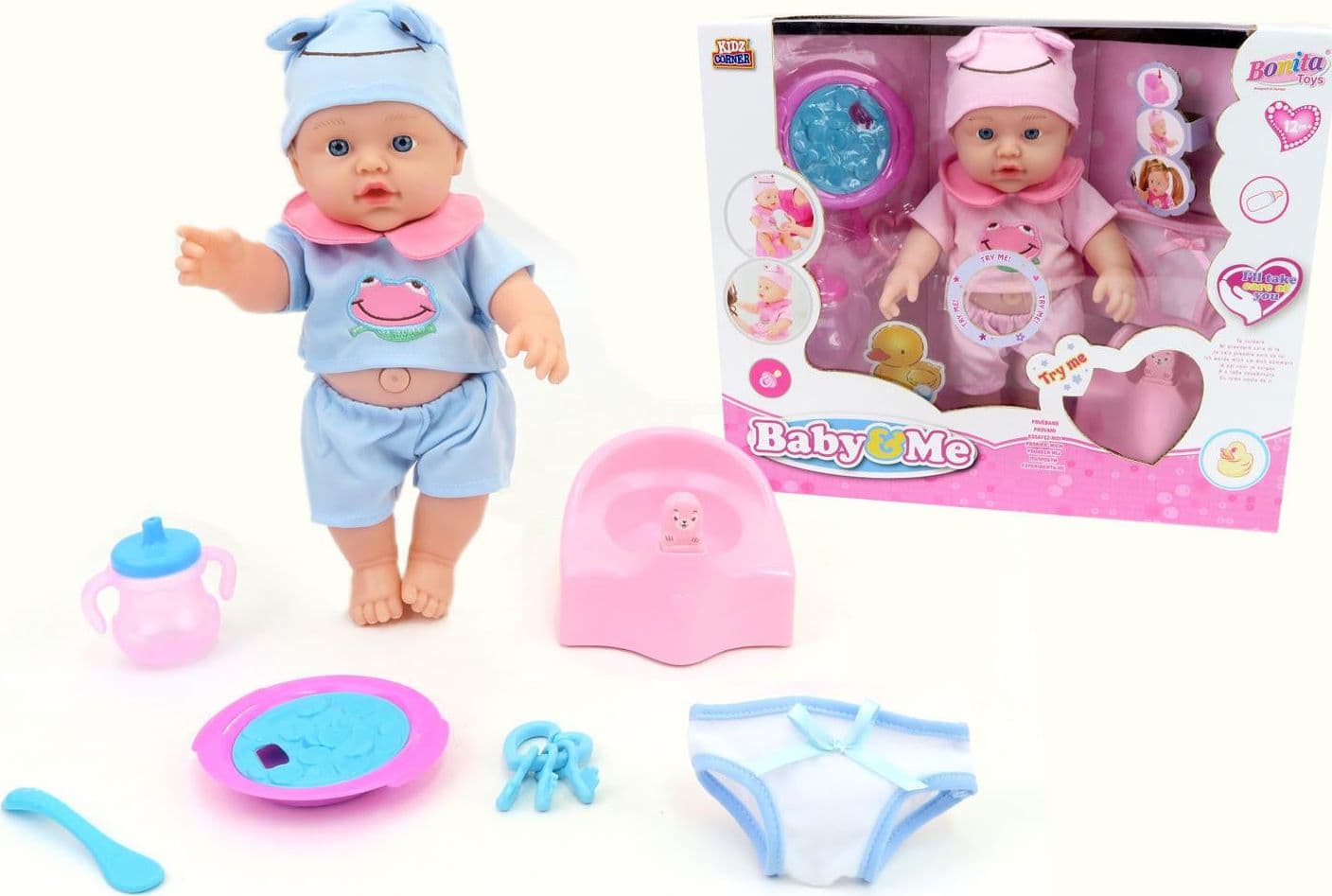 Baby e Me Bebe' con Set Pappa 30 cm