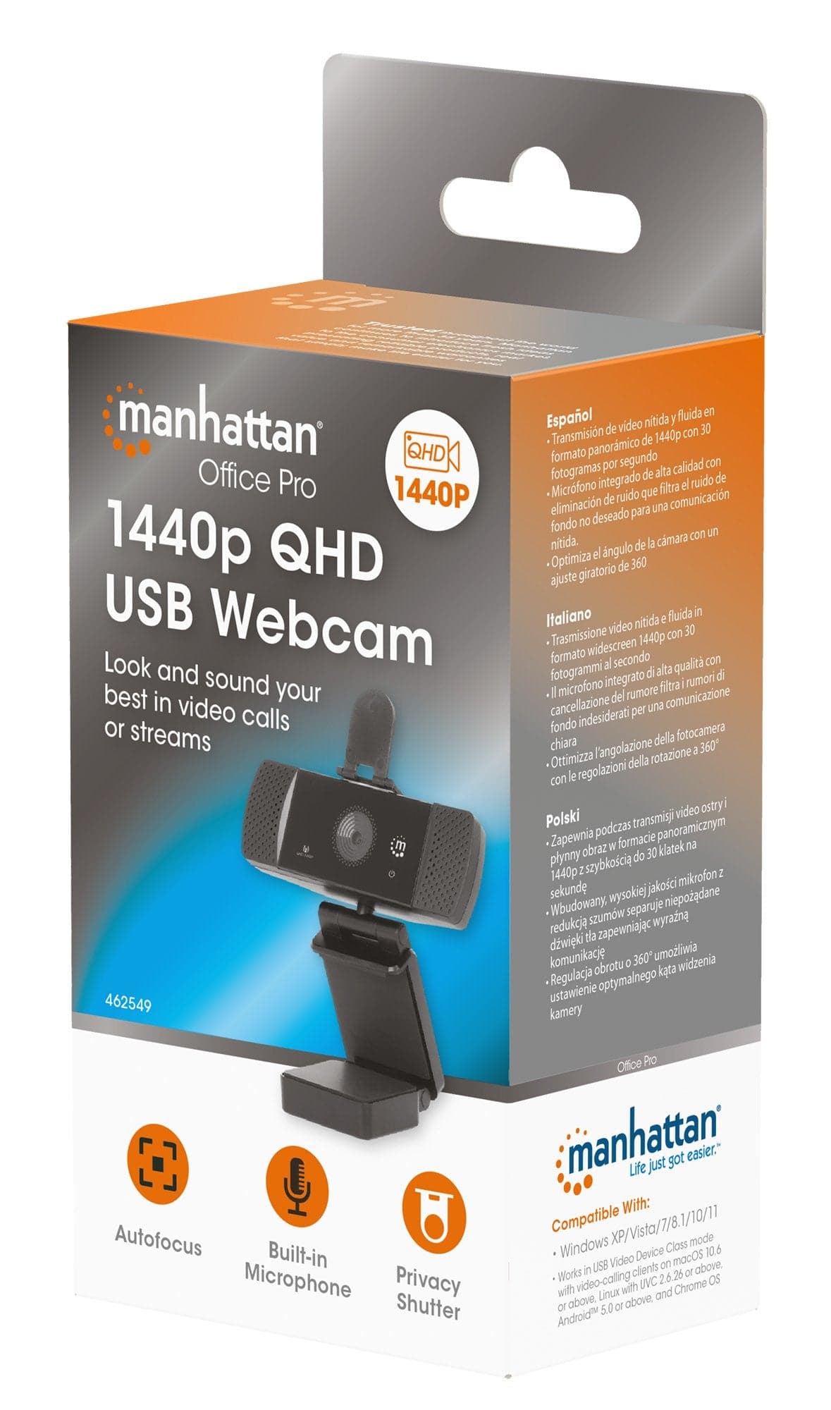 Webcam USB QHD 1440p con Cancellazione del Rumore in Webcam e periferiche VoIP Scontolo.net - Potenza, commercioVirtuoso.it