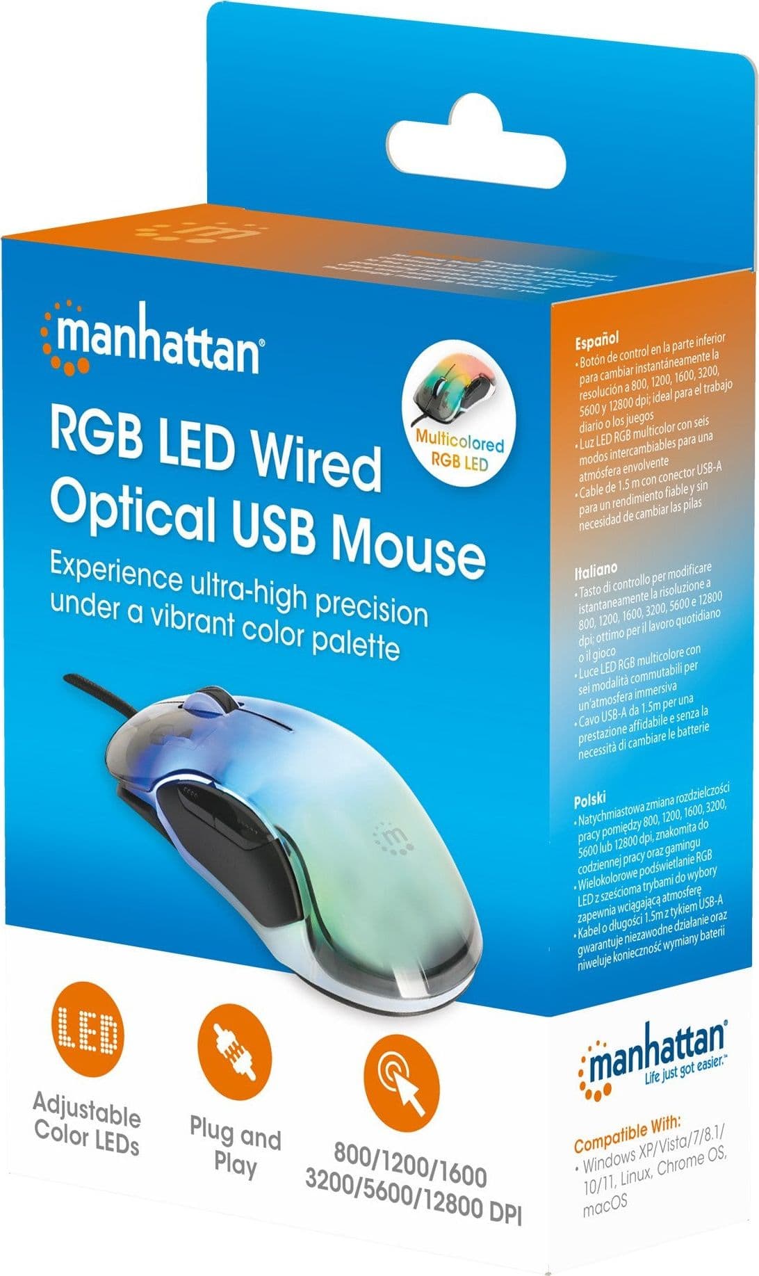 Mouse Ottico USB 12800 Dpi Retroilluminazione LED RGB in Mouse da gioco Scontolo.net - Potenza, commercioVirtuoso.it
