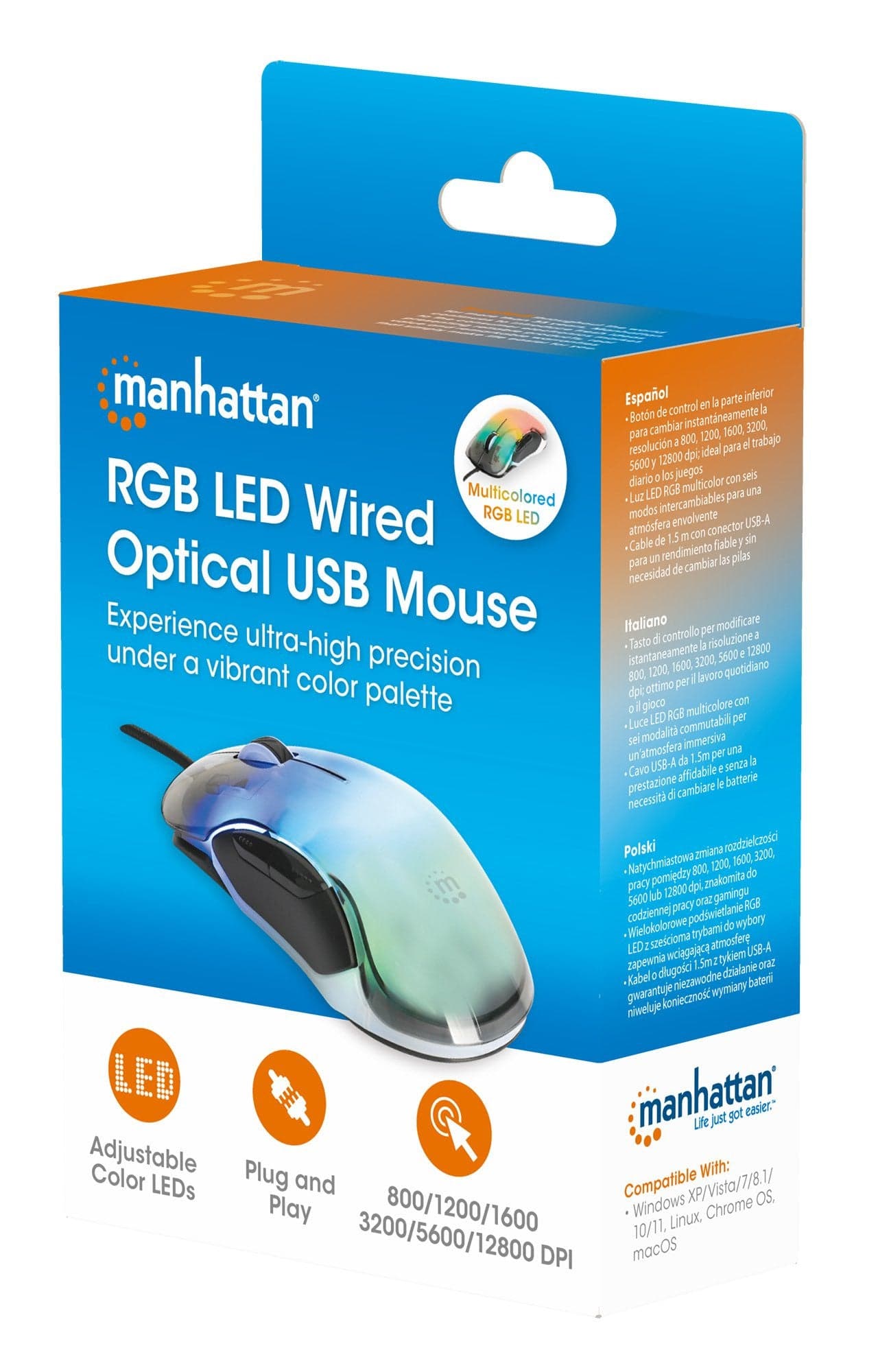Mouse Ottico USB 12800 Dpi Retroilluminazione LED RGB in Mouse da gioco Scontolo.net - Potenza, commercioVirtuoso.it