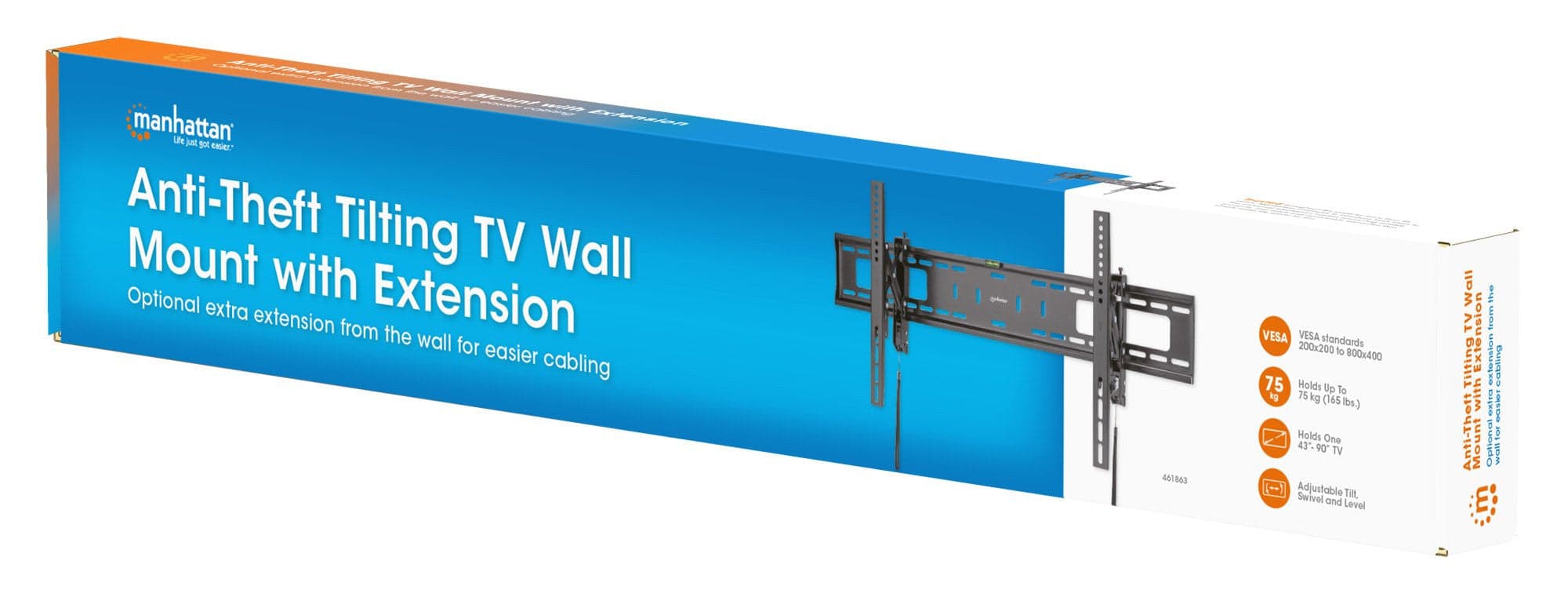 Staffa a Muro per TV 43-90'' Inclinabile Antifurto con Prolunga in Supporti da parete e da soffitto Scontolo.net - Potenza, commercioVirtuoso.it