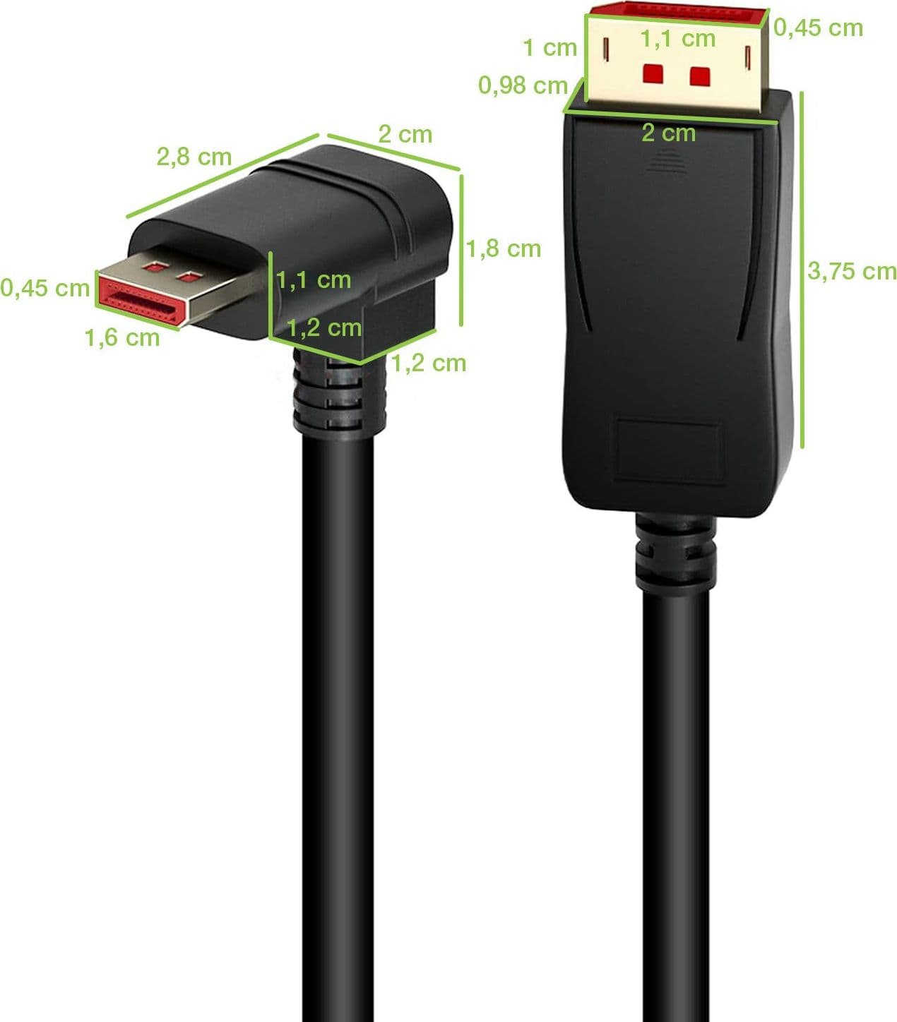 Cavo Audio/Video DisplayPort 1.4 8K M/M Angolato 90&deg 2m Nero in  Scontolo.net - Potenza, commercioVirtuoso.it