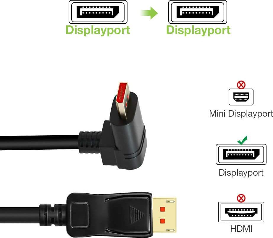 Cavo Audio/Video DisplayPort 1.4 8K M/M Angolato 90&deg 2m Nero in  Scontolo.net - Potenza, commercioVirtuoso.it