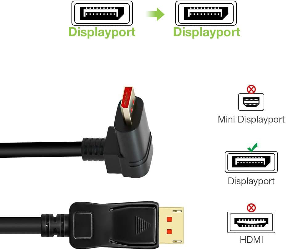 Cavo Audio/Video DisplayPort 1.4 8K M/M Angolato 90&deg 2m Nero in  Scontolo.net - Potenza, commercioVirtuoso.it
