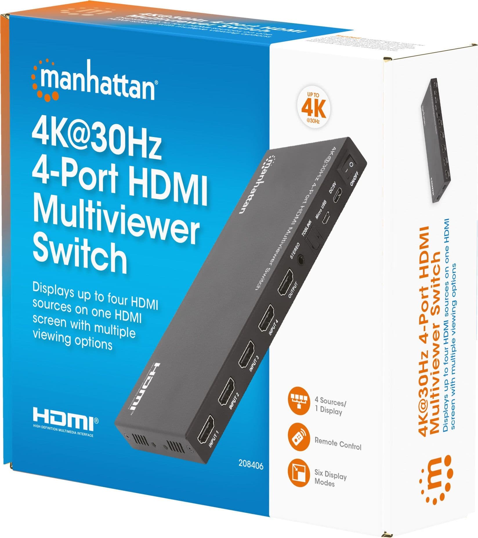 Switch Multiviewer HDMI 4K@30Hz 4x1 Nero in Selettori audio-video Scontolo.net - Potenza, commercioVirtuoso.it