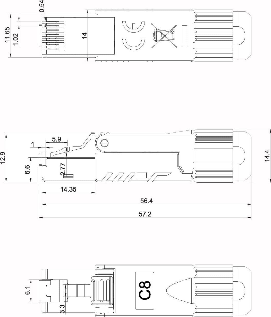 Plug RJ45 Cat.8 Schermato STP Tooless in Cavi Ethernet Scontolo.net - Potenza, commercioVirtuoso.it