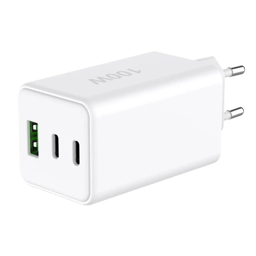 Caricatore Alimentatore GaN 100W 2x USB-C&trade 1x USB-A Power Delivery Fast Charger Bianco in Caricabatterie da muro Scontolo.net - Potenza, commercioVirtuoso.it